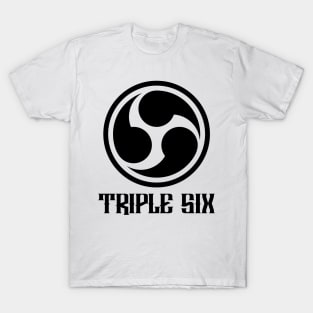 666 Triple Six + Font (black) T-Shirt